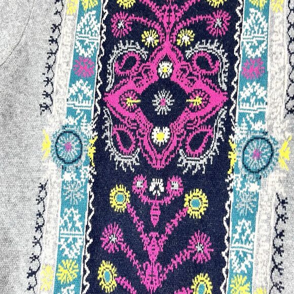 Akemi+Kin Anthropologie Kaleidoscope Sweater Dress Short Sleeve Size S Gray Boho - Picture 8 of 11